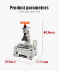 Top Shelf Fully Automatic Electric Pipe Cutter With Built In Deburrer Sized For 12 To 116Mm Tubing, dimensions 403mm x 295mm x 239mm.