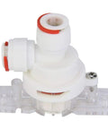 Auto Water Shut Off Valve Leakage Guard 304 Stainless Steel Instant Water Cutoff for RO Systems, compact white design