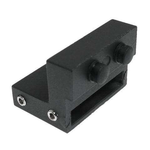 Side view of 2 Pack Barn Door Stopper Set With Hex Wrench, Roller Stopper And Track Limiters For Track Width 1.57 Inch And Track Thickness 0.24 Inch