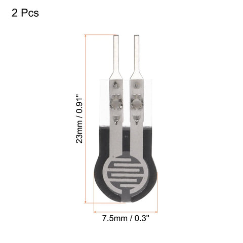 Meccanixity FSR-400sB thin-film force-sensing resistor, 2-pack with dual flat leads and circular logo pad