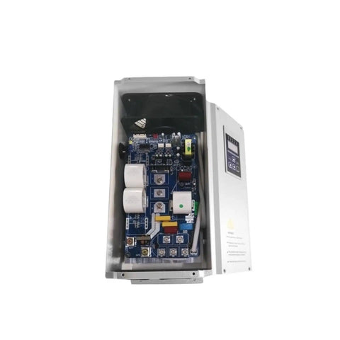 Inside view of the control panel of the Straight Up Heavy Duty Sixty Kilowatt Induction Heater With Plc Control For Commercial Water Boilers