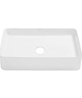 24 Inch Rectangle Ceramic Vessel Sink for Above Counter Install, Slick Modern Look, Scratch Resistant Non Porous Ceramic