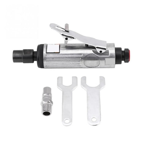 Hardcore 1/4 Inch Pneumatic Die Grinder Kit With Zero Drama Setup Smooth Operation Metalworking Engraving Machine with accessories.