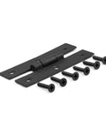 Pack Of 4 Black Wrought Iron Cabinet Hinges 3 Inch Flush Mount H Style Antique RSF Finish Built Tough Heavy Duty Hardware
