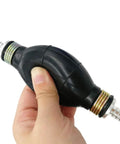 Hand holding 10mm 3 Eighths Black Rubber Fuel Transfer Primer Bulb For Marine Boats, Vacuum Fuel Line Hand Pump For Gasoline And Diesel