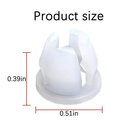 Beefy 10 Pack Car Headlamp Mounting Grommet Retaining Clip Set in white, 0.51 inch diameter, 0.39 inch height, OEM N811169S.