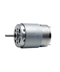 Rock Solid 385 Series DC Electric Motor 12V 18V 24V Multi Volt 9000RPM with 28MM shaft, designed for industrial use.
