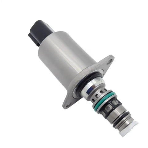 Solenoid Valve For Heavy Equipment Hydraulic System With Reliable Fluid Flow Control, Heavy Duty Pro Grade Fit For Construction Machinery, Part 5859231, Compatible With Popular Excavators And Loaders silver metal valve with mounting flange
