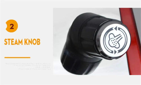 Close-up of steam knob on Espresso Machine With Grinder For Home And Small Shop Semi Automatic Coffee Maker With Temperature Control