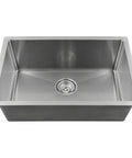 Undermount Stainless Steel Sink 26 Inch Single Bowl Brushed Satin, 16-Gauge 304-Grade, Quiet Kitchen Workhorse With Three Quarter Inch Radius Corners And Noise Dampening Pads