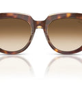 Doreen Square Sunglasses In Light Havana On Transparent Frame With Clear Gradient Brown Lenses 49 Millimeter Size Medium Fit UV Protection