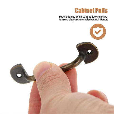 Person holding vintage mini pull handles cabinet hardware set dope upgrade with antique bronze decorative knobs for jewelry boxes and kitchen cabinets