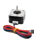 Iverntech 42 NEMA 17 stepper motor, 23mm body, silver faceplate, black housing with 1m 4-lead cable