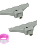Two Pack BSPT 1/4 Inch Male Flat Air Jet Nozzles For Compressed Air Systems With G1/4 Thread, ABS, PTFE tape included, grey