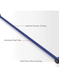 Beefed Up Rear Lower Control Arm Rod Bar Link Pan Hard With Steel Blue Polyurethane Bushing For 1982 To 2002 Camaro Firebird F Body Direct Fit Replacement Suspension Upgrade blue powder-coated steel bar with polyurethane bushings