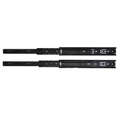 Beefed Up Heavy Duty Three Section Drawer Slides Black 12 Inch 100 Pound Load Capacity Smooth Glide Home Office Use