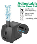 Submersible Water Pump 150 GPH Quiet Operation With Overheat Protection 4ft Lift Built To Last Workhorse with adjustable flow
