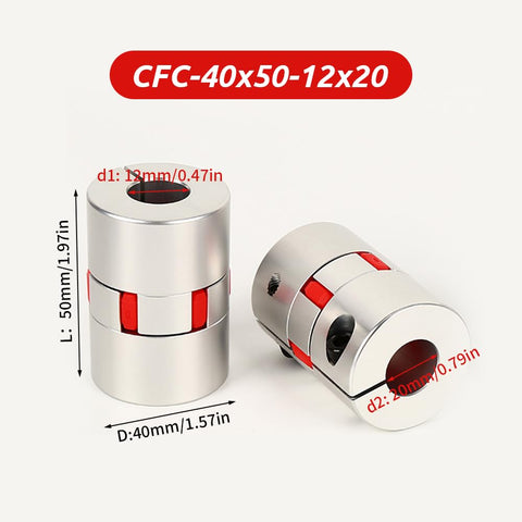 12mm To 20mm Plum Flexible Shaft Coupling Aluminum 40mm Diameter 50mm Length Motor Connector Spider Coupler for 3D Printer