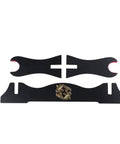Velvet Padded Katana Stand Dope One Tier Sword Holder For Japanese Swords Yin Yang Accent Black Display Rack components