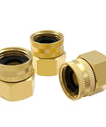 Brass Swivel Double Female Garden Hose Adapter Three Fourth Inch NPT Female To Three Fourth Inch GHT Female Easy Quick Fit Water Hose Connector For Leak Free Outdoor Use Durable Universal Fit, brass hose fittings