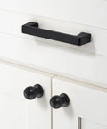 Two Pack 12 Inch Center To Center Kitchen Cabinet Handles Matte Black Arch Bow Pulls on white cabinet doors