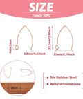 Rose Gold V Shape Stainless Steel Earring Hooks French Ear Wire 304 Stainless Steel Dangle Hooks With Loop 25.5x15x0.8mm Pin 0.8mm 10 Pcs For Women DIY Jewelry Making, size and dimensions illustration.