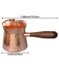 Copper Teapot With Wooden Handle Dope Hammered Turkish Coffee Pot Multipurpose Kettle For Tea Coffee Maple Syrup Hand Crafted