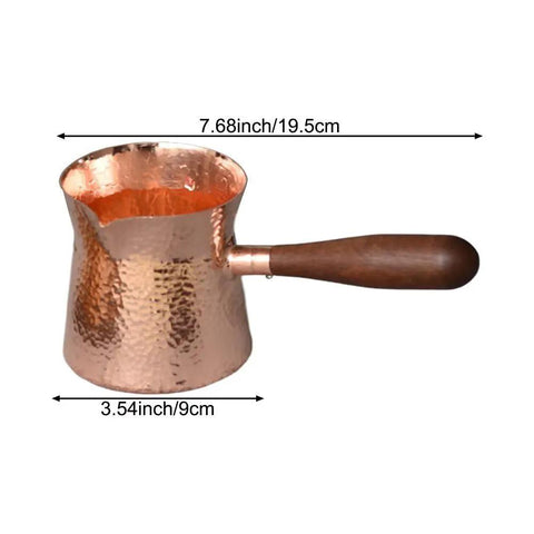 Copper Teapot With Wooden Handle Dope Hammered Turkish Coffee Pot Multipurpose Kettle For Tea Coffee Maple Syrup Hand Crafted