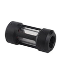 Brass And Acrylic Water Cooling Filter With Four Clear Windows For Pc Build G1/4 Threads double internal port design in black.