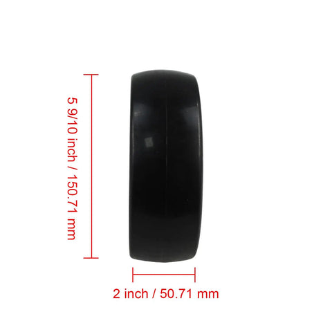 Heavy Duty Mast Load Roller 57788GT Replacement Fits Genie AWP-15S AWP-20S AWP-25S AWP-30S AWP-36S AWP-40S, side view, 5 9/10 inch, black.