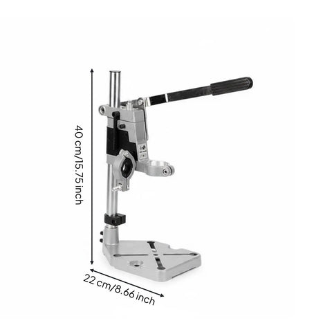 Versatile Drill Stand And Press Converter For Portable Drills shown at 40 cm height with adjustable lever for precision tasks.