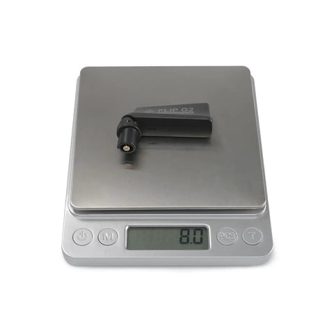 Osprey Flip G2 Dual Band RC FPV Antenna on a scale showing weight, compatible with 2.4GHz and 5.8GHz, foldable design, gray