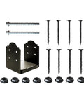 Outdoor Accents Mission Collection ZMAX Black Powder Coated Post Base For 10 By 10 Posts with screws and fasteners