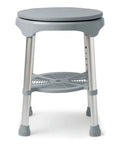 Built To Last Durable Aluminum Round Swivel Shower Stool With Slip Resistant Feet Height Adjustable From 13.75 To 20.5 Inches Gray Seat