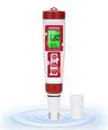 4 In 1 pH Meter With EC, TDS And Temp For Hydroponics, Pool, Aquarium And Home Use, Backlit Digital pH Tester With ATC displayed.