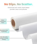 Dark Fabric DTF Transfer Film Roll PET Cold Peel Matte Sheet For Direct To Film Printing Pro Grade Durable Printer Media With Clear Coating Support 30cm By 100m Works With White DTF Ink For Bold Colors showing clean anti-static layer and smooth feeding
