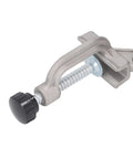 Heavy Duty Adjustable Pipe Alignment Clamp Made From Strong Aluminum Die Casting For Welding And Furniture Construction 10 To 180 Degree Swing, close-up of adjustable screw clamp.