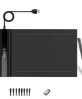 Hella Smooth 6x4 Inch Portable Graphics Drawing Tablet For Sketching And Osu Grinding With Built In Usb Cord Seamless Digital Signing Stylus Pad Pc Mac Creative Tool, featuring a sleek design and accessories.