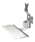 Heavy Duty Monitor Arm Wall Mount With Adjustable Keyboard Tray Rock Solid Industrial Computer Desk Stand Space Saver installation detail