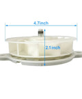 Side view of DC 12V Refrigerator Evaporator Fan Motor Replacement Part For Freezer And Fresh Food Cooling, dimensions shown.