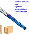 Ballnose Upcut CNC Spiral Router Bit With One Quarter Inch Shank For 2D And 3D Carving Pro Grade Nano Blue Coating displayed on wood material