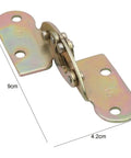 Top Shelf Heavy Duty Iron Flap Hinges For Desktops And Beds Featuring A Hidden Folding Bracket System that measures 9cm by 4.2cm.