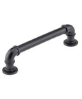 Steampunk Vintage Round Cabinet And Drawer Pull Handle in Matte Black Finish Center to Center Five and One Sixteenth Inches