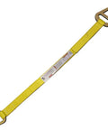 Triangle And Choker Nylon Type 1 Sling One Ply 2 Inch By 26 Foot Heavy Duty Lifting Sling For Choker Vertical And Basket Hitches 3200 Lb Vertical Capacity Model TC1 802 yellow nylon sling with triangle eyes