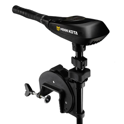 Dead Reliable Transom Mount Electric Trolling Motor With 55 Pound Thrust And 42 Inch Shaft For Freshwater Fishing Boats handle and mount details.