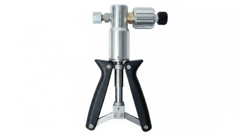 Heavy Duty Pneumatic Pressure Calibration Hand Pump With Dead On Accurate Readings And Quick Vacuum Response, front view.
