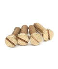 Premium Solid Brass Slotted Cheese Head Machine Screws Din84 Standard with M2 to M6 sizes in a pack of four screws.