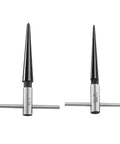 Pro Grade T Handle Tapered Reamer Set For Bridge Pin And End Pin Holes, 6 Fluted Chamfer Reamers, 2 Pieces, side view