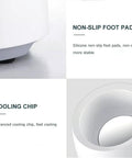 Lightning Quick Electric Cup Cooler Packing Semiconductor Cooling And Smart Touch Interface bottom view showing non-slip foot pad and cooling chip.