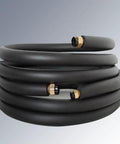 Premium Thermal Foam Pipe Insulation Sleeve 1/4 Inch By 6 Feet For Plumbing And AC Units, black coiled foam with fittings.